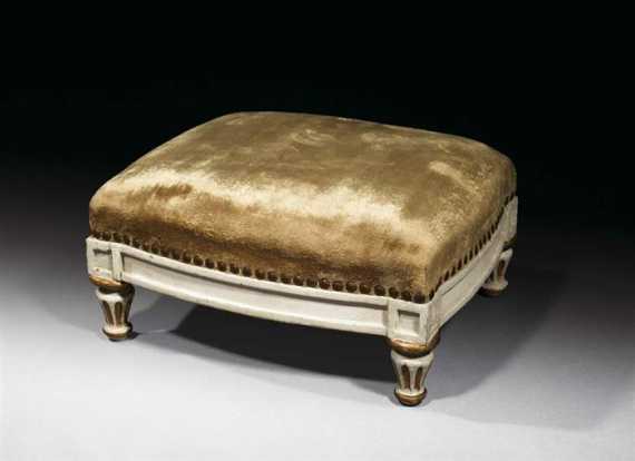 Appraisal: SMALL FOOTSTOOL Louis XVI France th th century Fluted beech