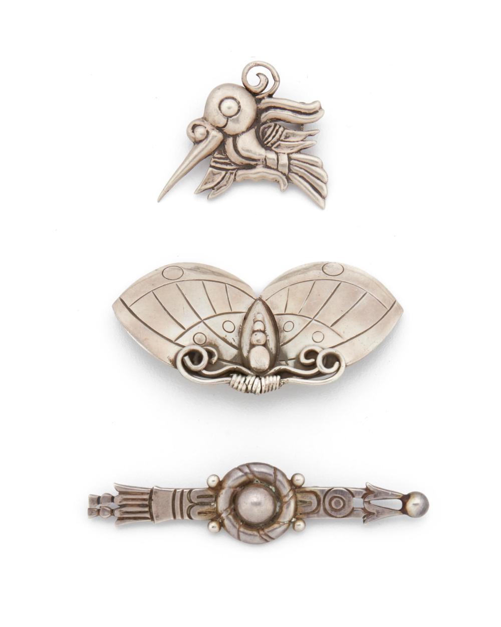 Appraisal: A group of William Spratling silver brooches - and -