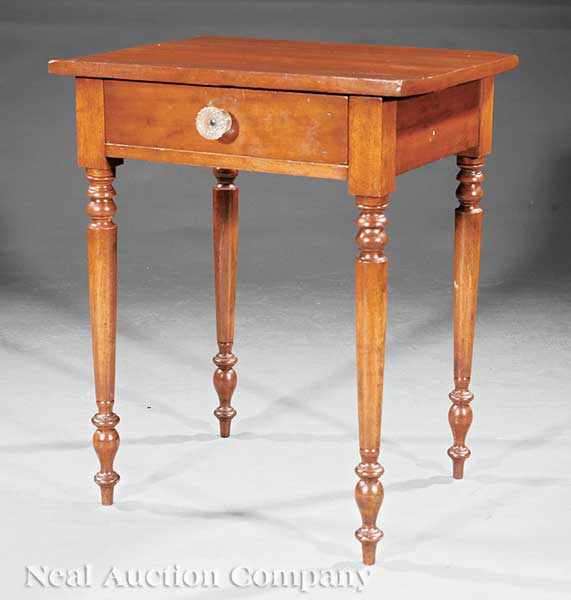 Appraisal: An American Federal Cherrywood Stand c top above a frieze