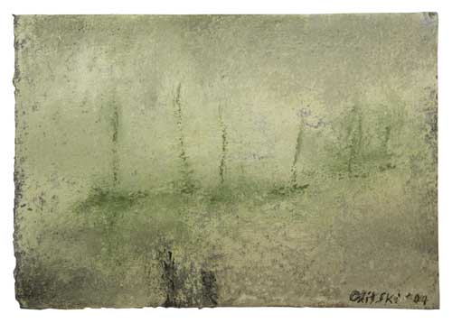 Appraisal: JULES OLITSKI Green Sails Color pastels on cream wove paper