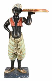 Appraisal: Venetian Blackamoor figure Venetian Blackamoor figure th century the carved