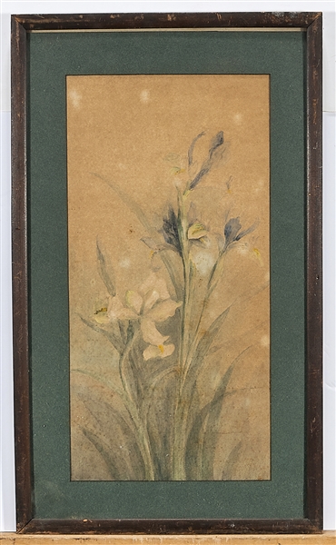 Appraisal: Two framed artworks depicting flowers one photograph and one watercolor