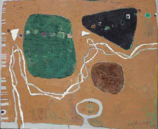 Appraisal: LADANYI Emory Mixed Media Canvas ''Atonal ''Signed and dated lower