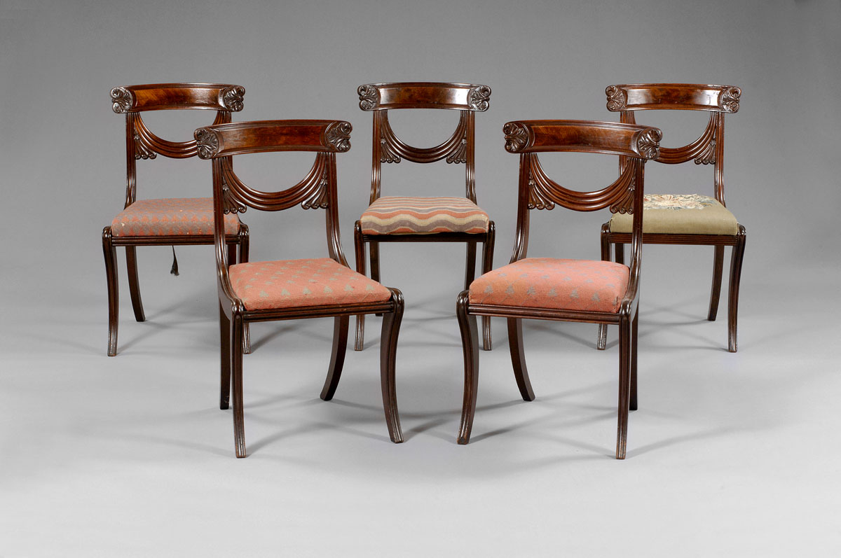 Appraisal: RARE AND IMPORTANT SET OF ELEVEN BOSTON CLASSICAL DINING CHAIRS