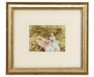 Appraisal: John Strickland Goodall Waiting Watercolor John Strickland Goodall British -