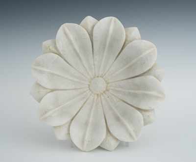 Appraisal: A Carved Marble Lotus Bowl India th Century Hand carved