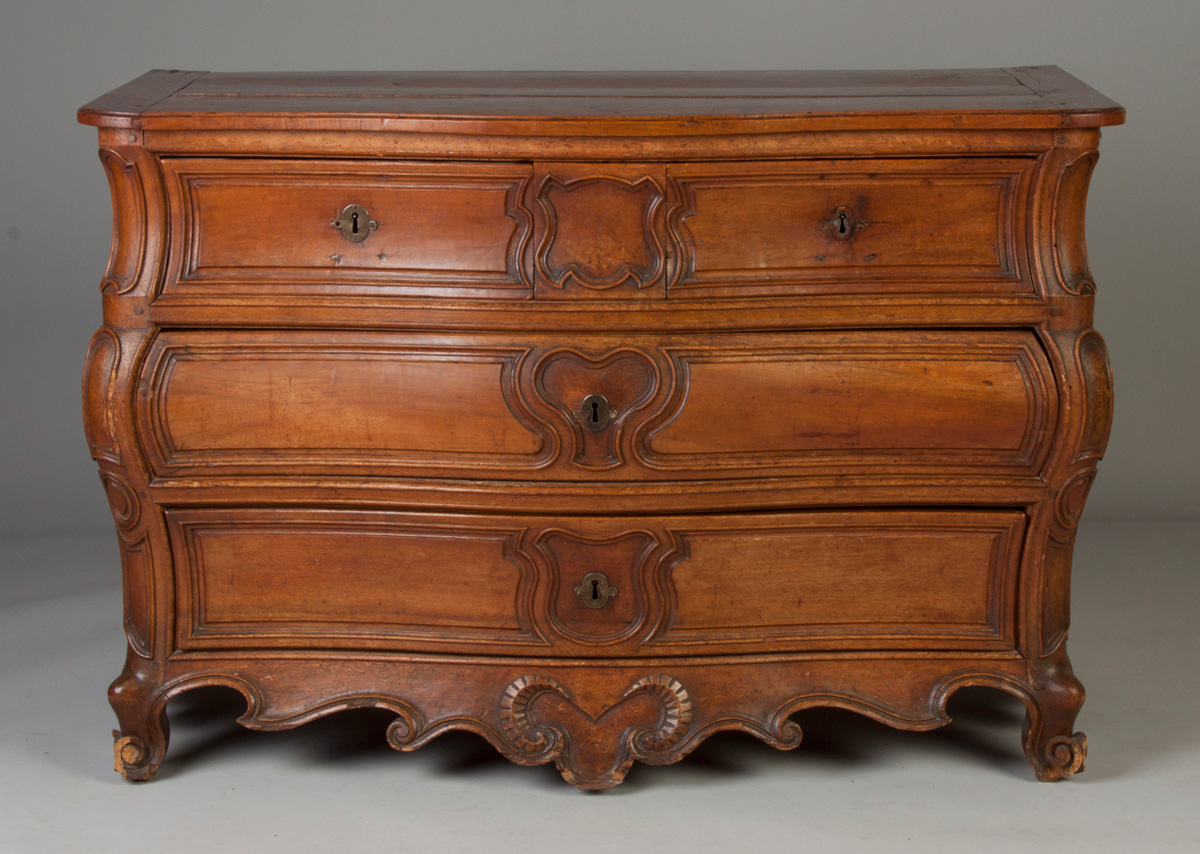 Appraisal: French Bombay Form Carved Chest of Drawers th cent