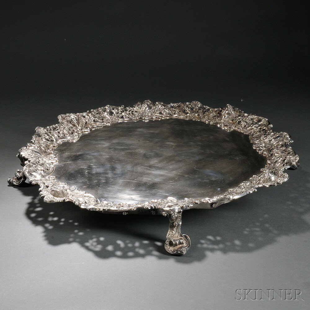 Appraisal: George IV Irish Sterling Silver Tray bearing marks for Dublin