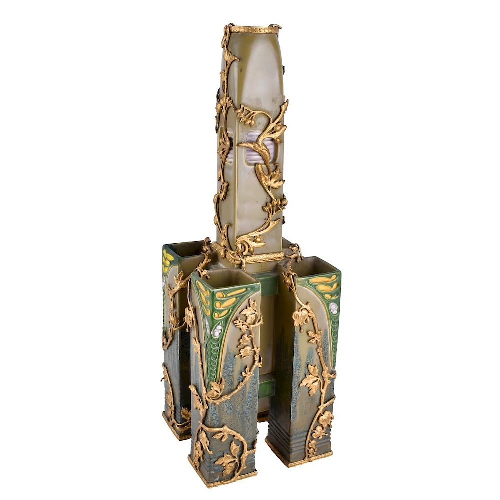 Appraisal: Julius Dressler Art Nouveau Faience Vase Julius Dressler Art Nouveau