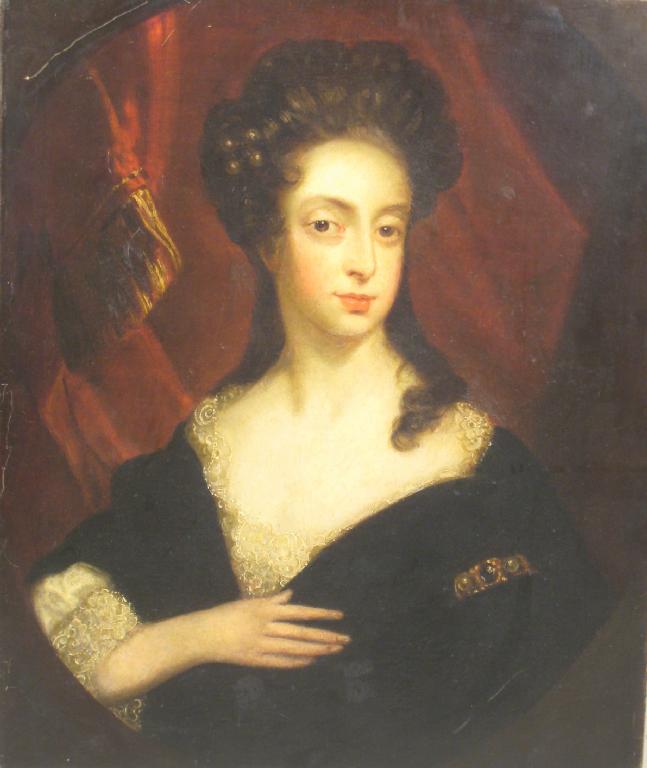 Appraisal: MANNER OF CHARLES D'AGAR Portrait of a Lady half-length wearing