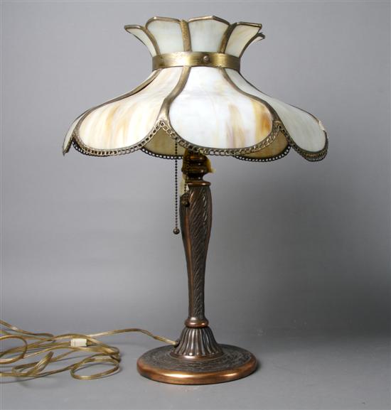 Appraisal: A Slag Glass Table Lamp Diameter inches