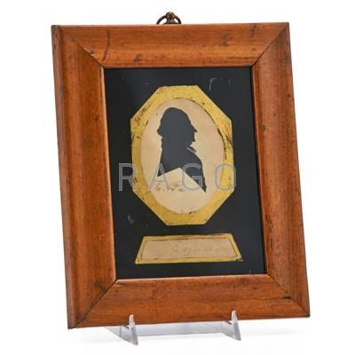 Appraisal: EDGAR ALLEN POE SILHOUETTE AND SIGNATURE By Master Hubbard framed