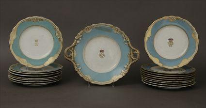 Appraisal: Eleven Royal Worcester Porcelain Dinner Plates Each decorated with a