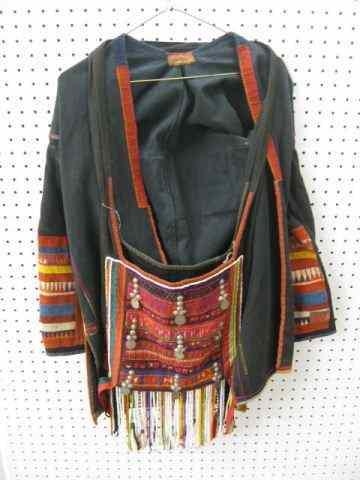 Appraisal: Thailand Embroidered Akha CeremonialJacket bag bag from Northern Hill tribe