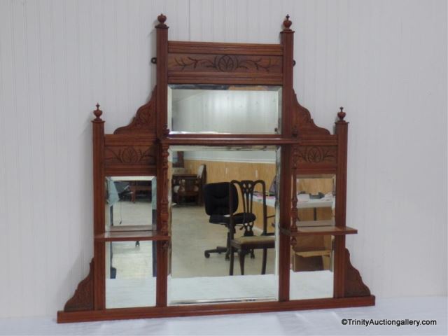 Appraisal: Antique Eastlake Beveled Glass Wall Mirror This is for a