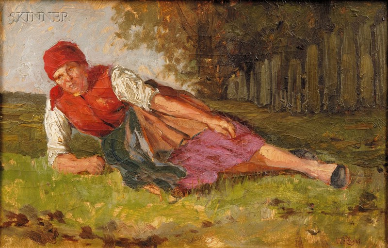 Appraisal: Two Images of Female Figures in the Countryside Franklin C