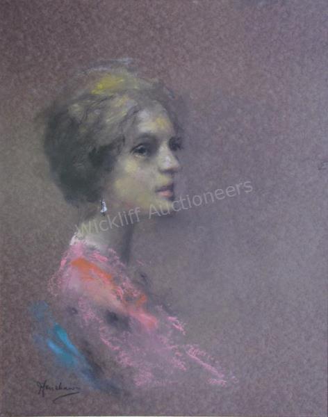 Appraisal: Glenn C Henshaw IN - x Pastel SLL Portrait of