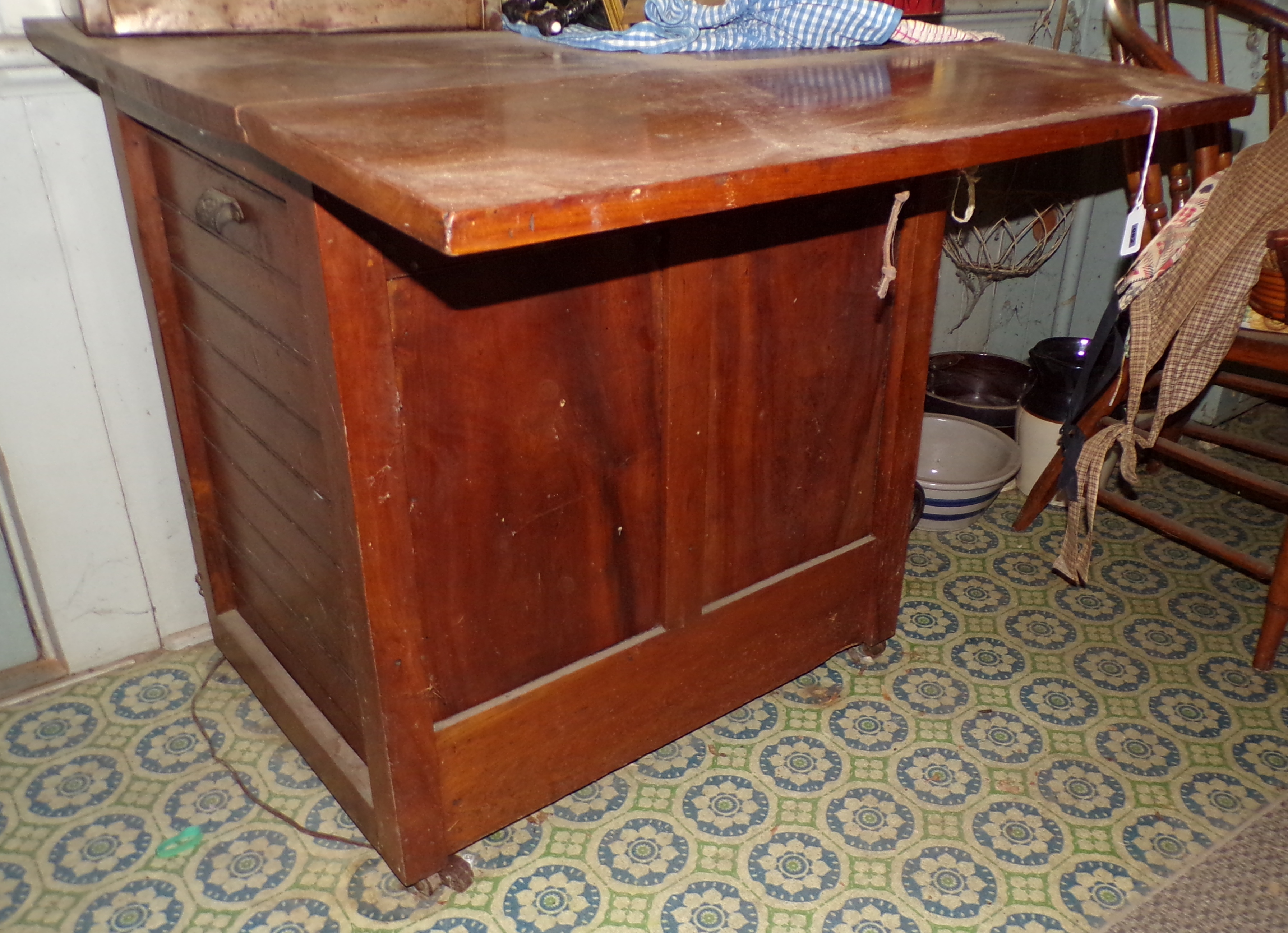 Appraisal: Storage bin drop leaf drawers x x ''