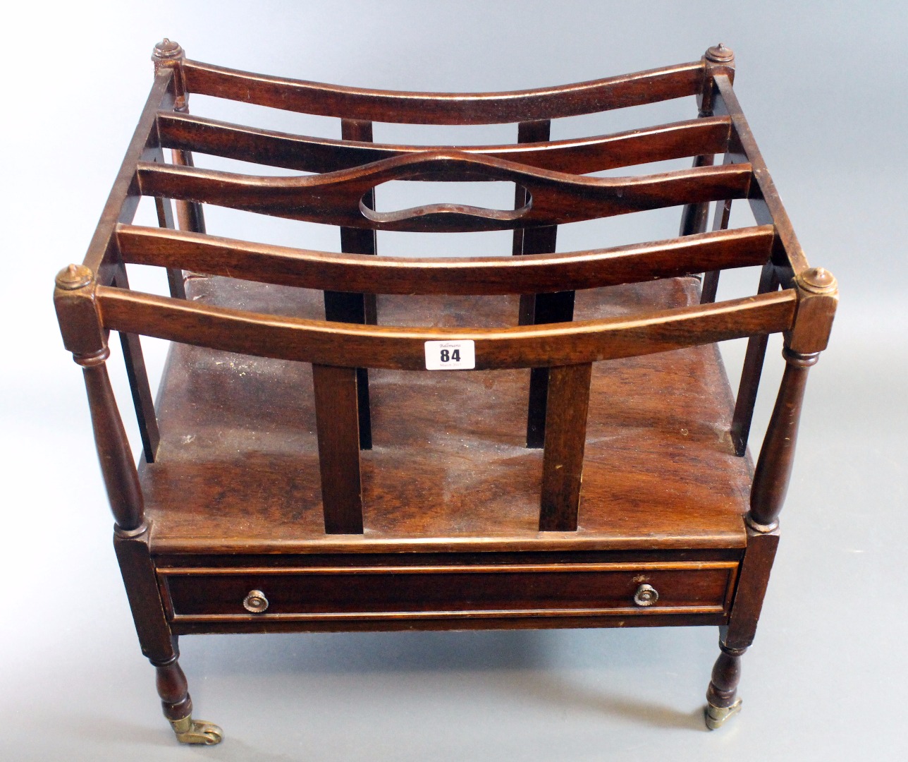 Appraisal: A reproduction Regency style mahogany four division Canterbury with a