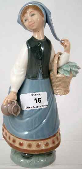 Appraisal: Lladro Figure Girl With Jug and basket