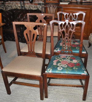 Appraisal: Two pairs of th century mahogany standard dining chairs and