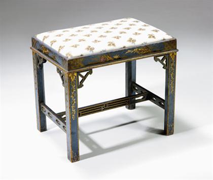 Appraisal: George III style painted and chinoiserie decorated footstool The rectangular