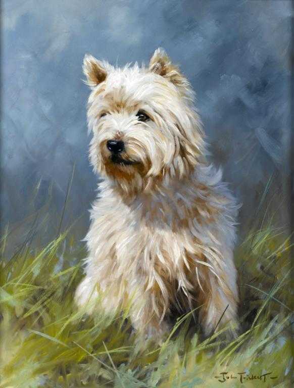 Appraisal: JOHN TRICKETT - PORTRAIT OF A CAIRN TERRIER signed board