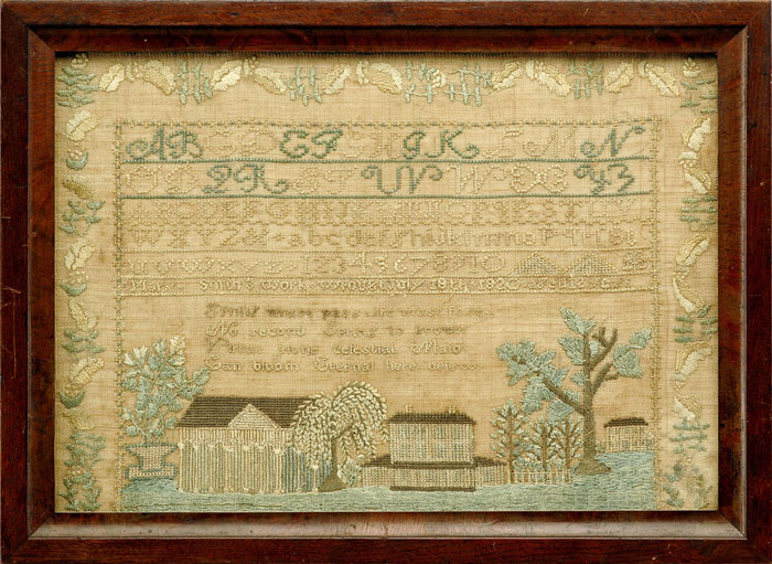 Appraisal: NEEDLEWORK SAMPLER BY DOLLY K GRIFFIN PROBABLY NORTH SHORE MASSACHUSETTS