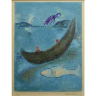 Appraisal: Marc Chagall French Russian - Color lithograph Der tote Delphin