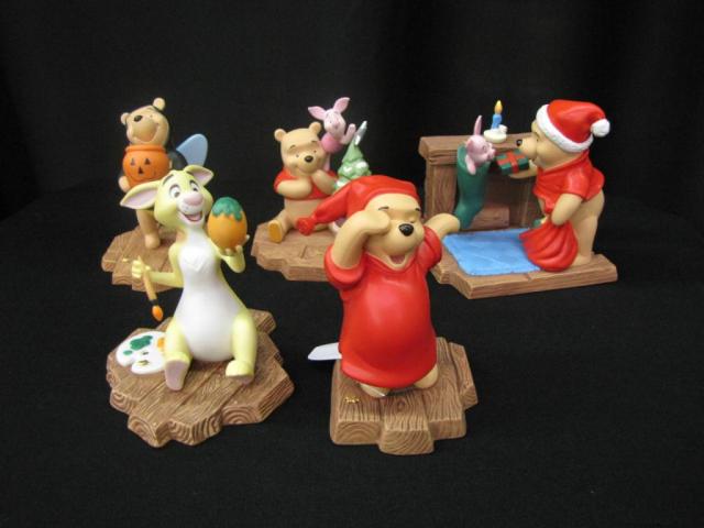 Appraisal: Five Pooh Porcelain Figurines including Rise and Shine One Little