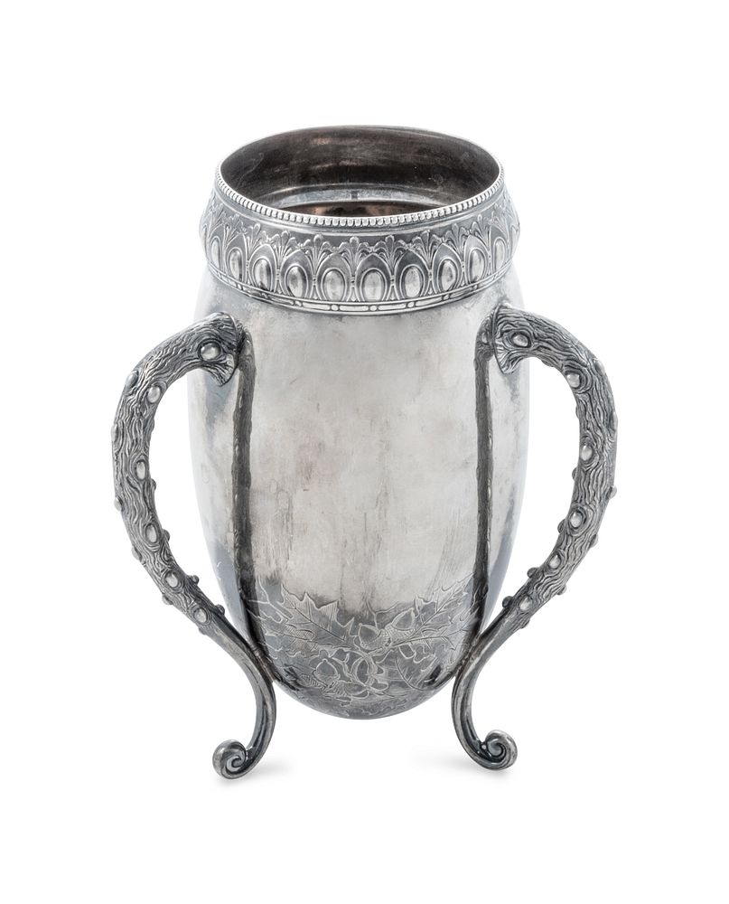 Appraisal: An American Silver Three-Handled Vase An American Silver Three-Handled Vase