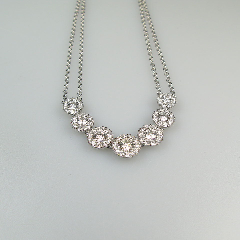 Appraisal: k White Gold Necklace set with brilliant cut diamonds approx