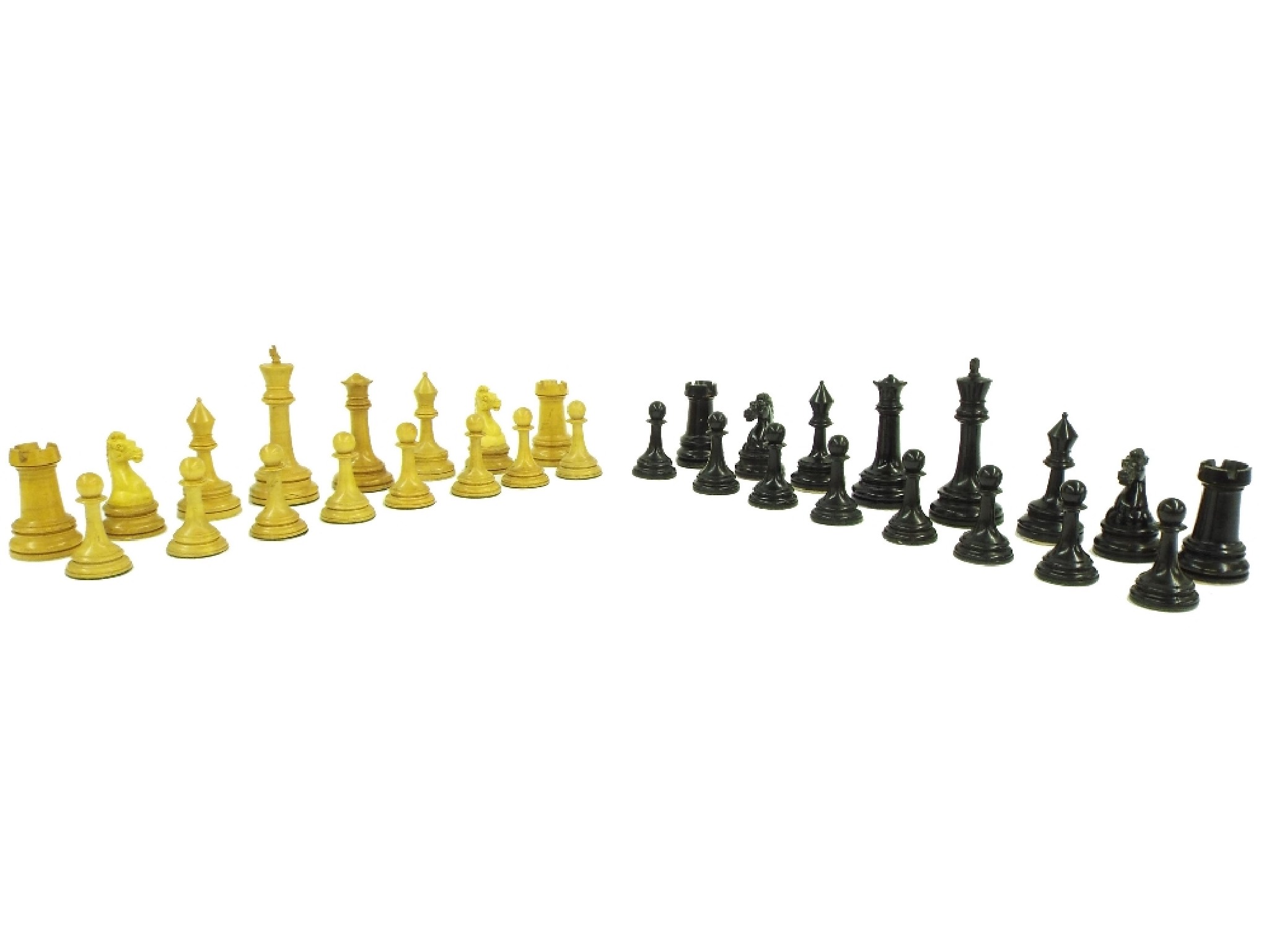 Appraisal: th century wooden chess set height of king cm