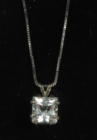 Appraisal: AQUAMARINE AND WHITE GOLD PENDANT NECKLACE the pendant suspended on