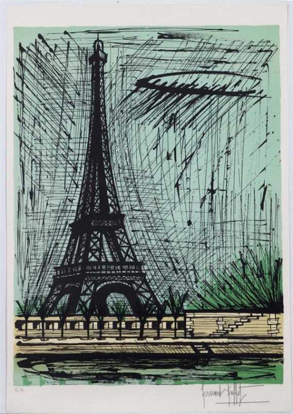 Appraisal: BUFFET BERNARD La Tour Eiffel Lithograph E A Signed lower