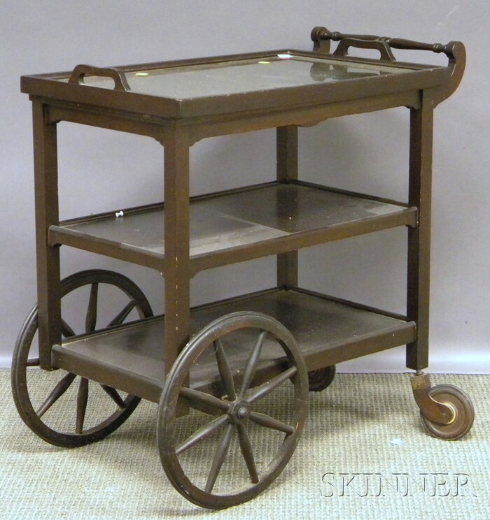 Appraisal: Mahogany-finished Tea Cart