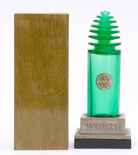 Appraisal: R LALIQUE Sans Adieu perfume bottle for Worth in green