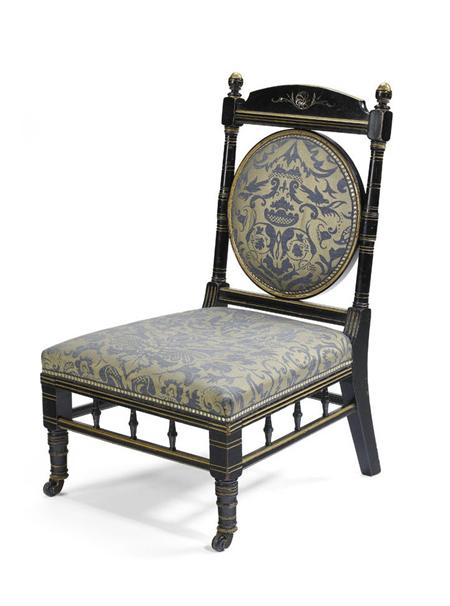 Appraisal: R WHYTOCK CO EDINBURGH AESTHETIC MOVEMENT CHAIR CIRCA ebonised wood