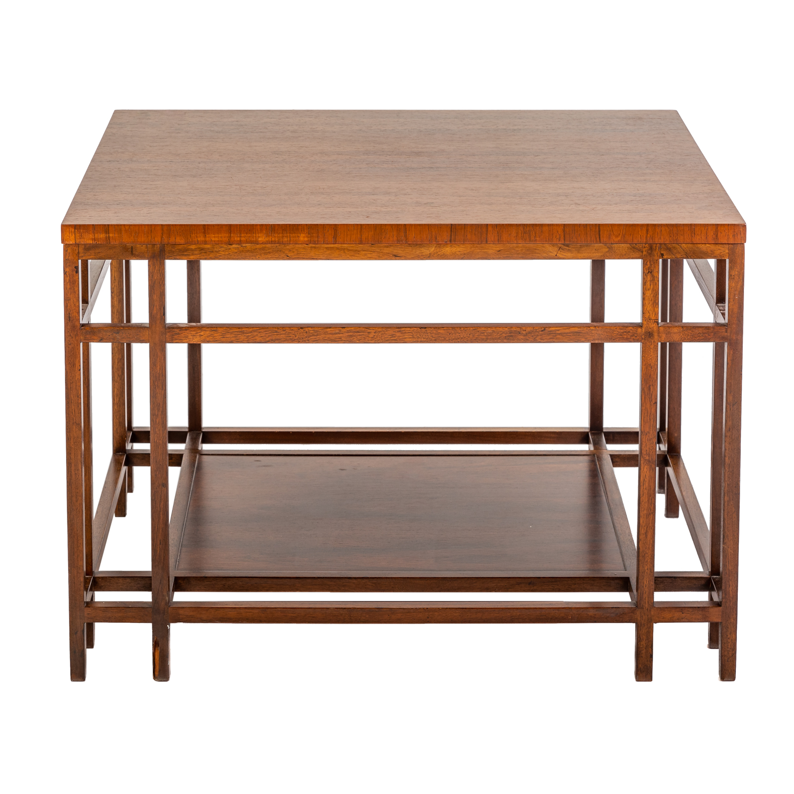 Appraisal: BAKER CONTEMPORARY SQUARE OCCASIONAL TABLE th century with lattice frame