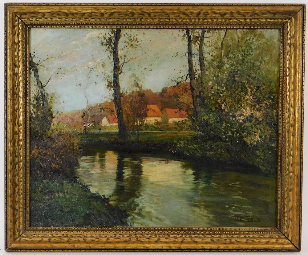 Appraisal: Frits Thaulow Reflective Impressionist Painting Frits Thaulow Norway France -