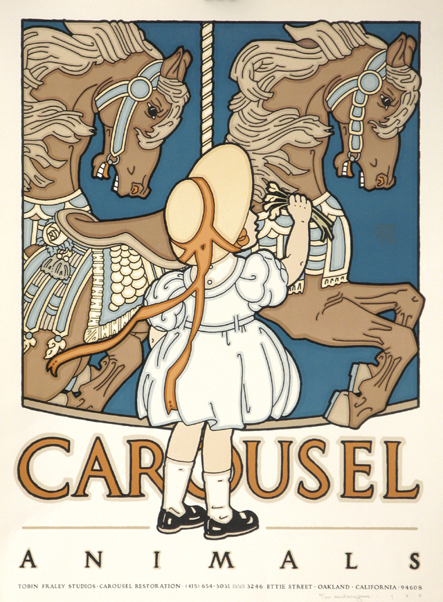 Appraisal: DAVID LANCE GOINES COLOR LITHOGRAPHIC POSTER California born titled Carousel