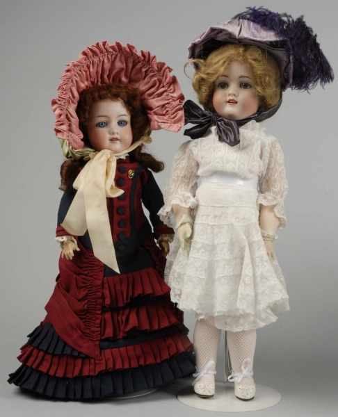 Appraisal: Lot of Pretty German Bisque Child Dolls Description Bisque socket