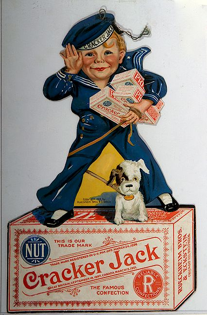 Appraisal: Cracker Jack Store Sign Exclusive on Bidsquare A die-cut cardboard