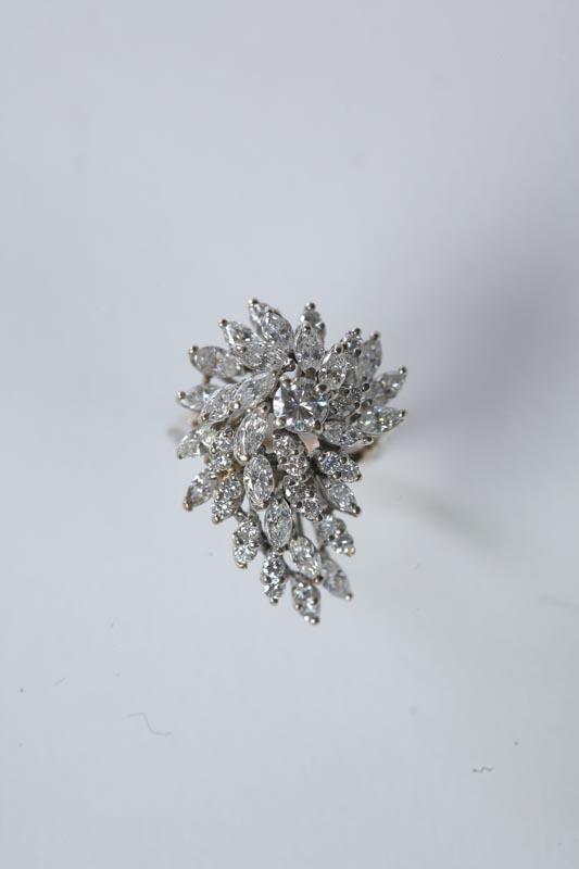 Appraisal: LADY'S GOLD AND DIAMOND RING KT white gold diamond cluster