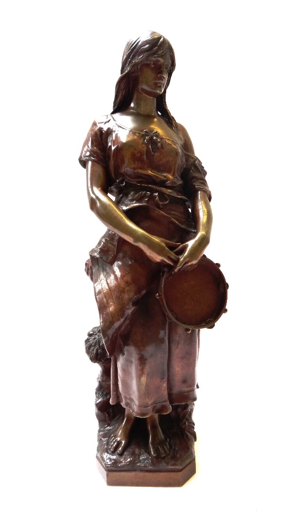 Appraisal: A French bronze figure of a woman with a tambourine