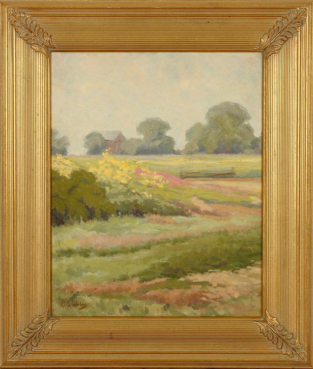 Appraisal: ORLANDO WALES LANDSCAPE OIL ON MASONITE SIGNED Orlando Wales Pennsylvania