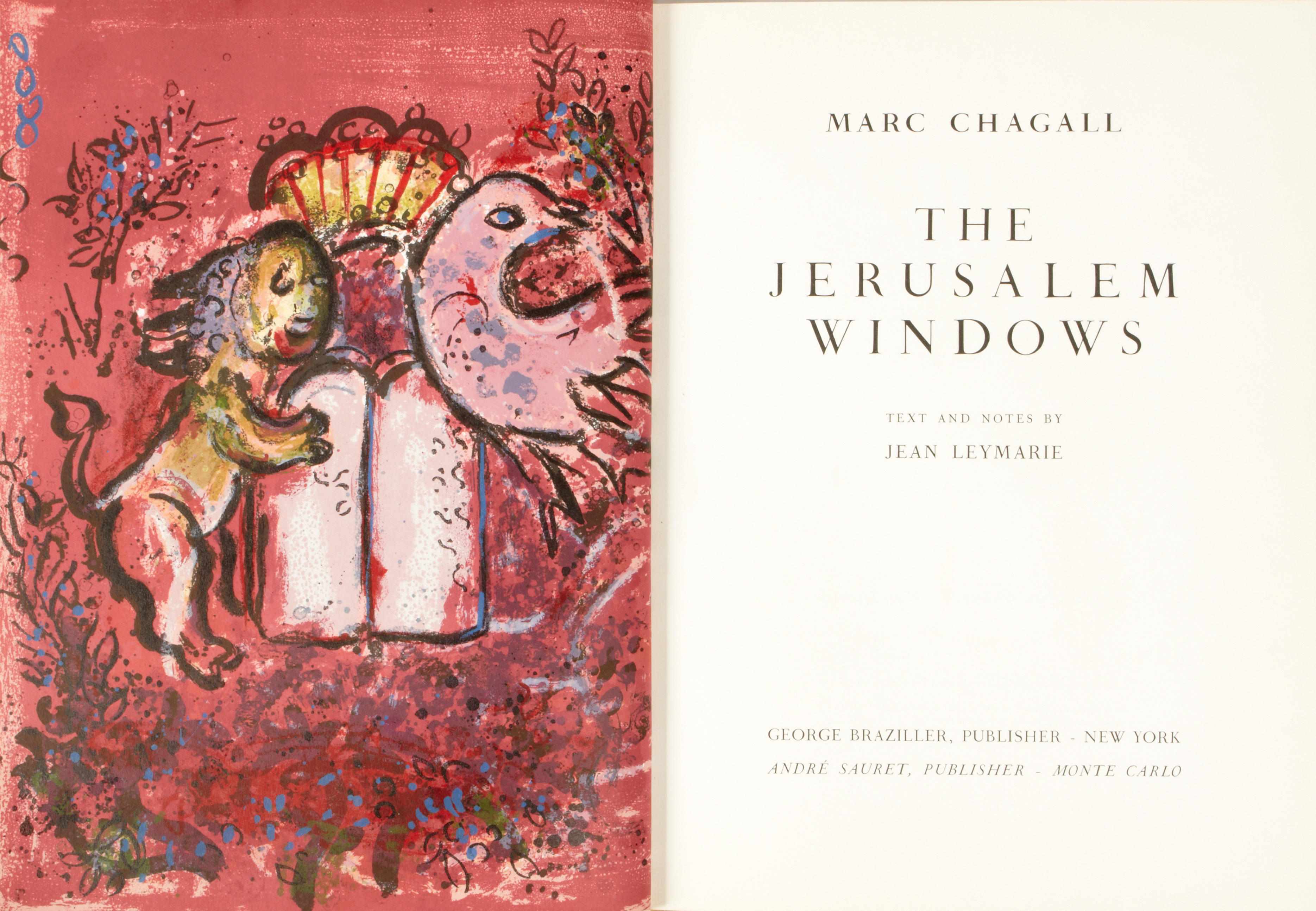 Appraisal: CHAGALL MARC Jerusalem Windows New York George Braziller With two