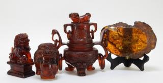 Appraisal: Chinese Cherry Amber Style Censer Foo Dog Buddha CHINA TH