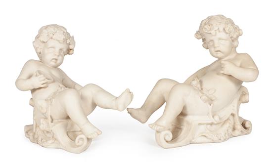 Appraisal: Sale Lot A Pair of Cast Figures of Bacchic Putti