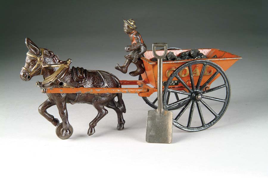 Appraisal: IVES COAL WAGON A red wagon embossed with COAL in